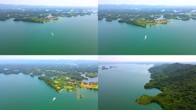 4K绝美航拍湖景，湖北荆州松滋洈水风景区
