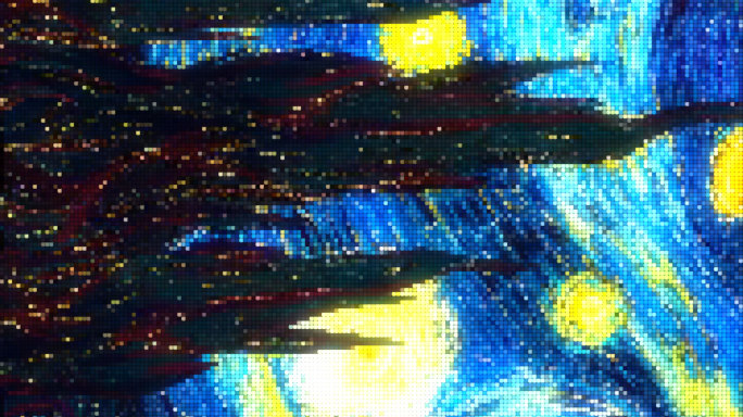 梵高星空像素闪烁星光