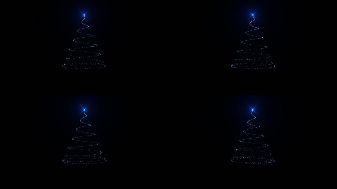 【4K】蓝色线条圣诞树