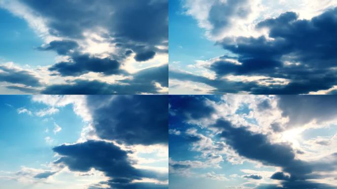 【HD天空】艳阳高照云影刺眼阳光云朵柔美