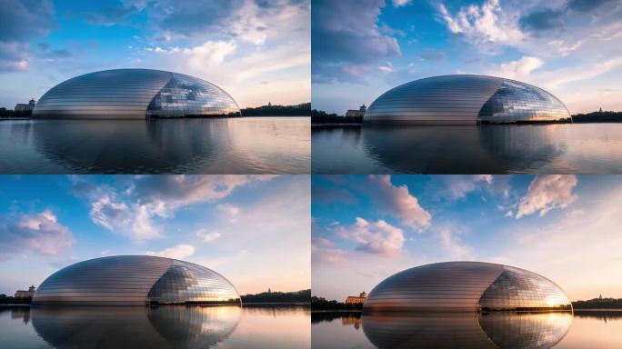 夕阳下的国家大剧院