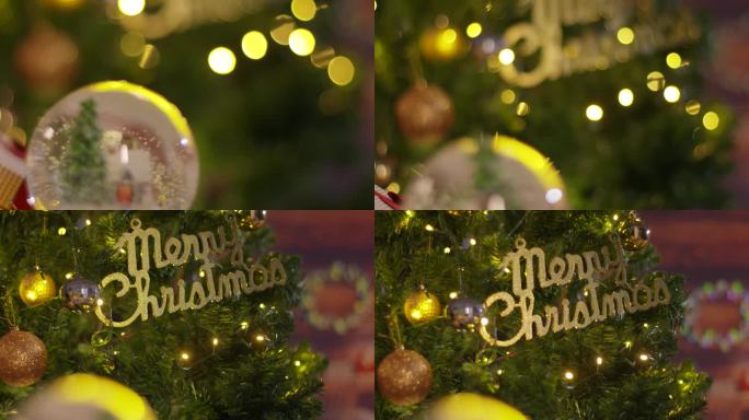 唯美欧美圣诞节氛围圣诞客厅装扮布置水晶球