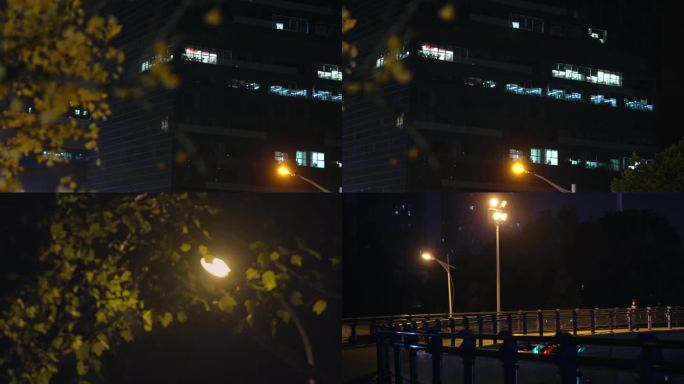 原创4K 办公楼夜景 加班族  城市夜景