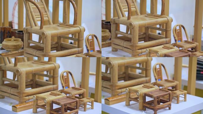 竹制凳子和椅子