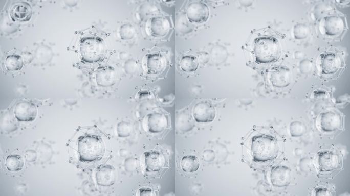 水分子结构美妆护肤分子AE+C4D工程
