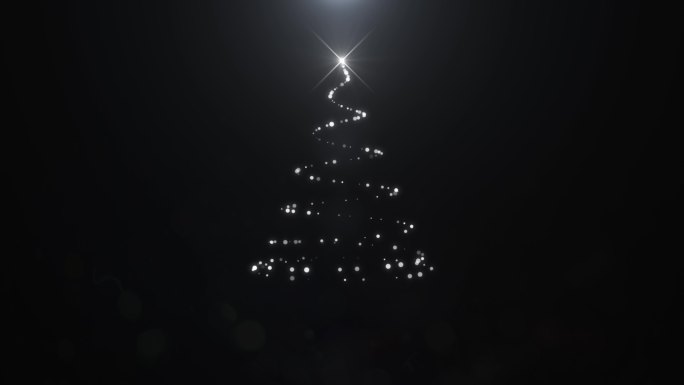 【4K】白色线条圣诞树03
