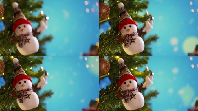 唯美欧美圣诞节氛围装扮布置水晶球铃铛雪人