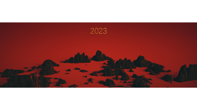 【宽屏时尚背景】2023传统国潮山水跨年