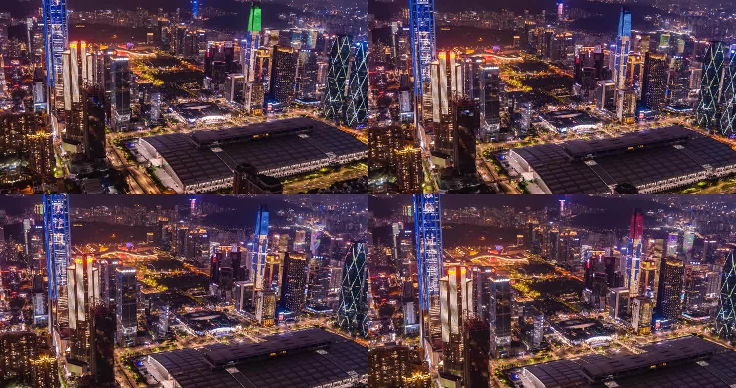 深圳 市民中心 航拍 夜景