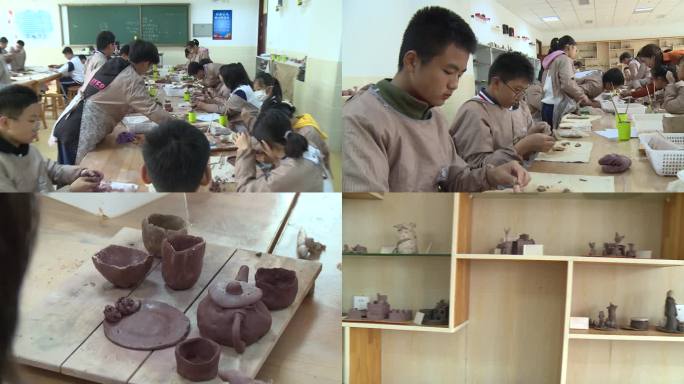 中学生陶土陶艺手工课