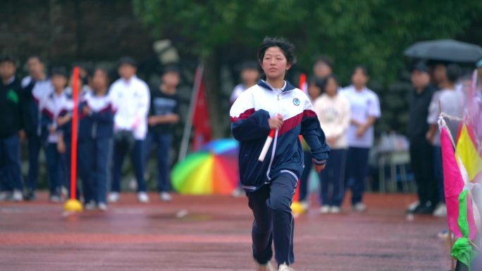 学生短跑赛跑接力赛升格素材