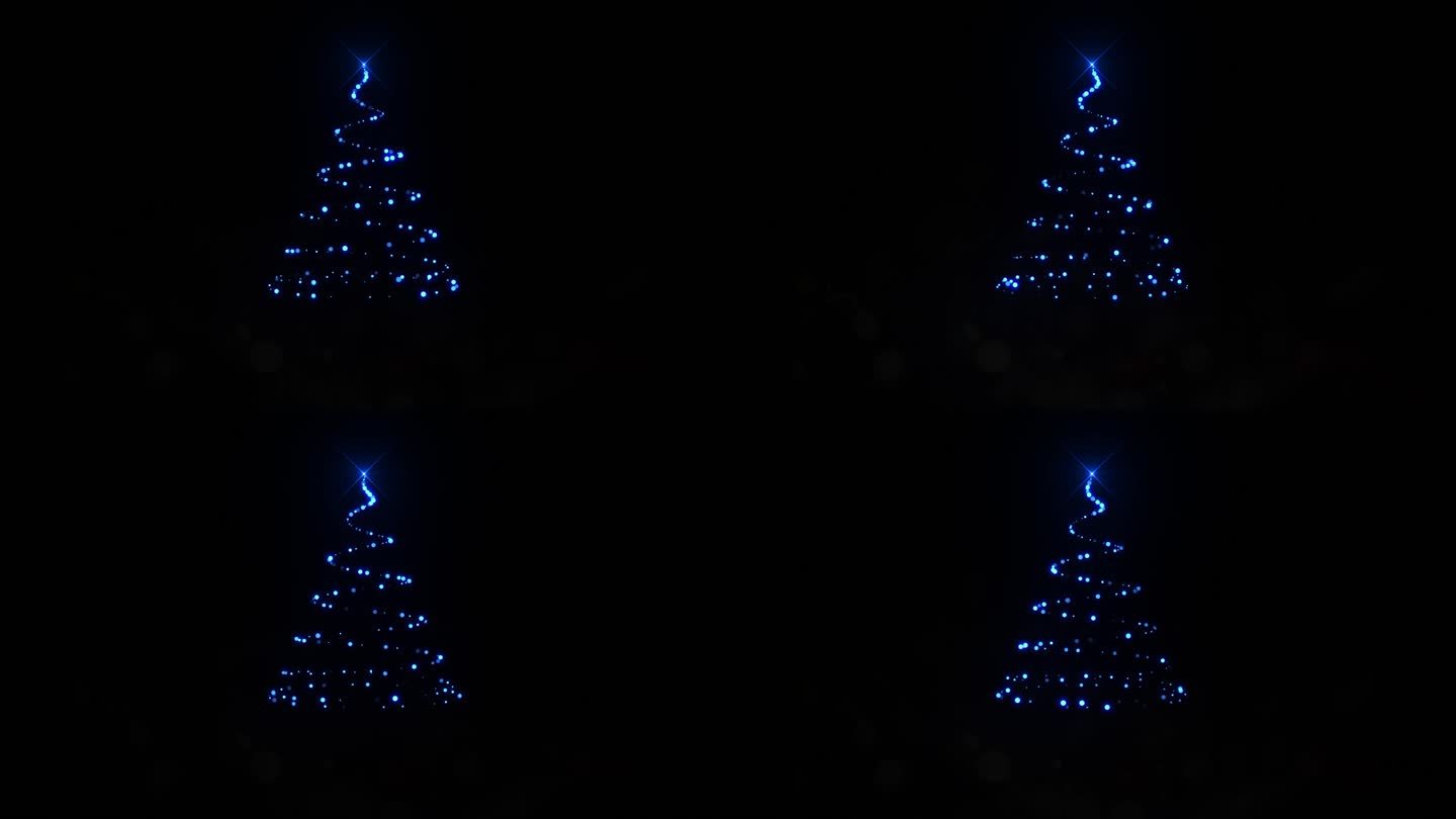 【4K】蓝色螺旋圣诞轮廓