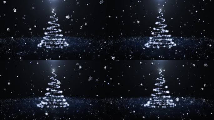 【4K】白色雪花圣诞树