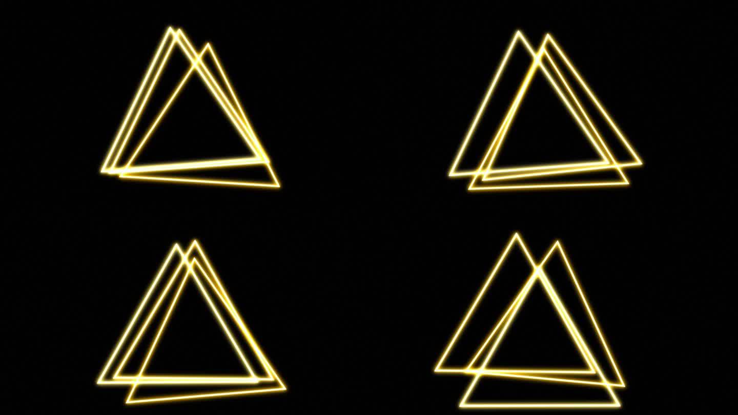【4K】金色三角跳动背景