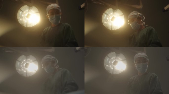 医院手术病人主观视角患者模糊意识无影灯