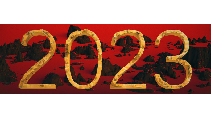 【宽屏时尚背景】2023炫酷国潮红黑山水