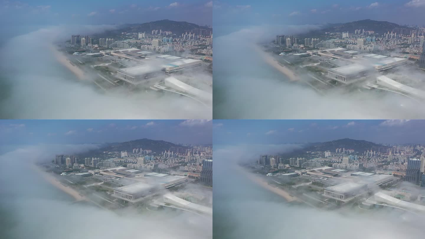 4K厦门平流雾航拍视频