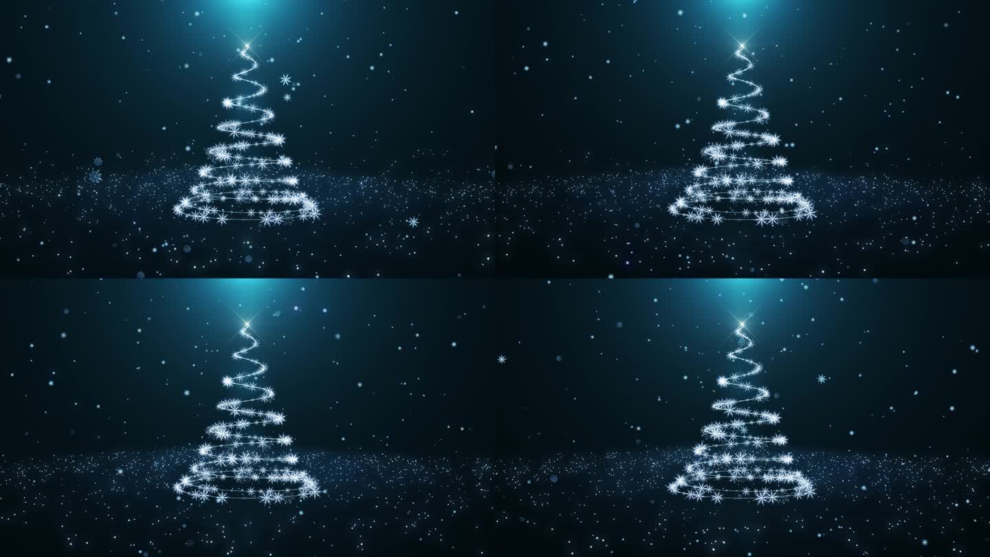 【4K】唯美雪花圣诞树