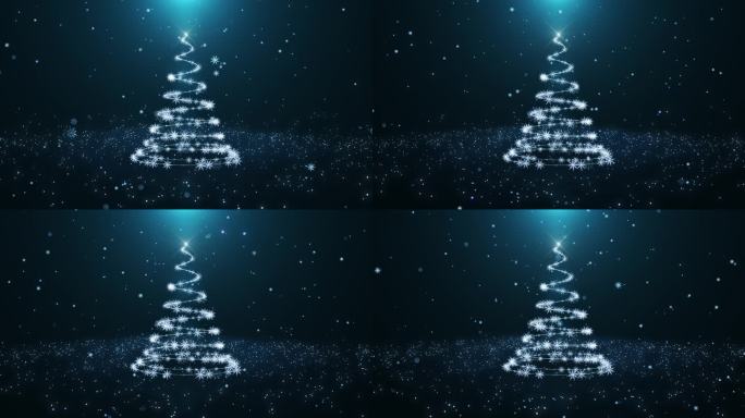 【4K】唯美雪花圣诞树
