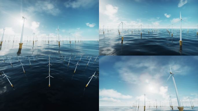 4k海上风力发电低碳三维