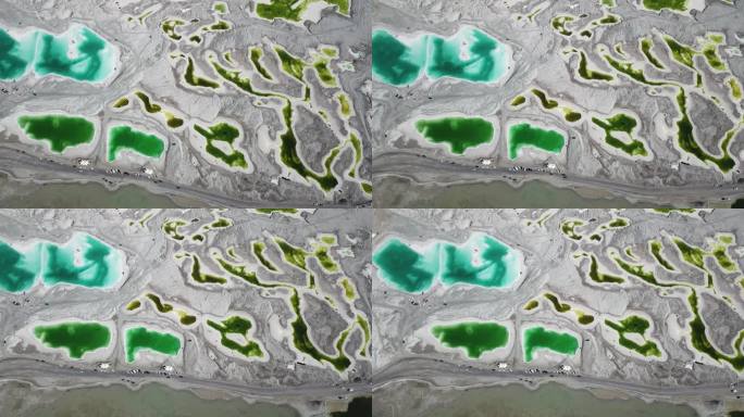 航拍青海大柴旦翡翠湖
