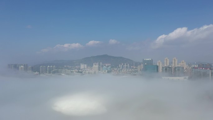 4K厦门平流雾航拍视频