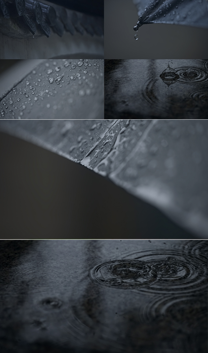 意境下雨谷雨雨伞水滴