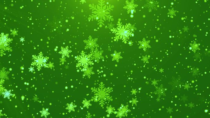 绿色圣诞节雪花上升背景