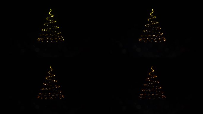 【4K】黄色螺旋圣诞轮廓
