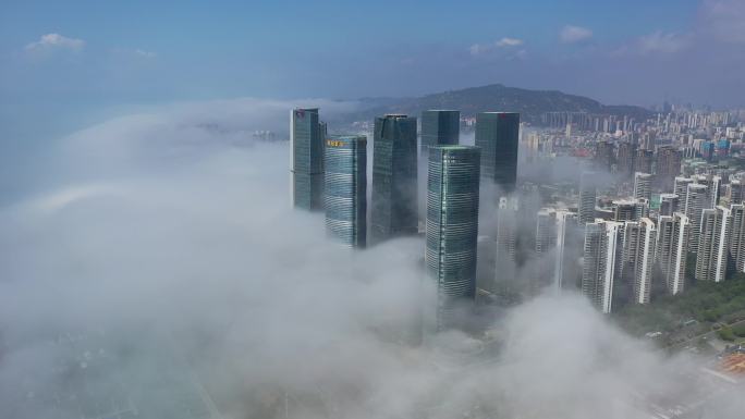 4K厦门平流雾航拍视频