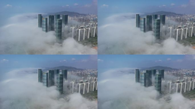 4K厦门平流雾航拍视频