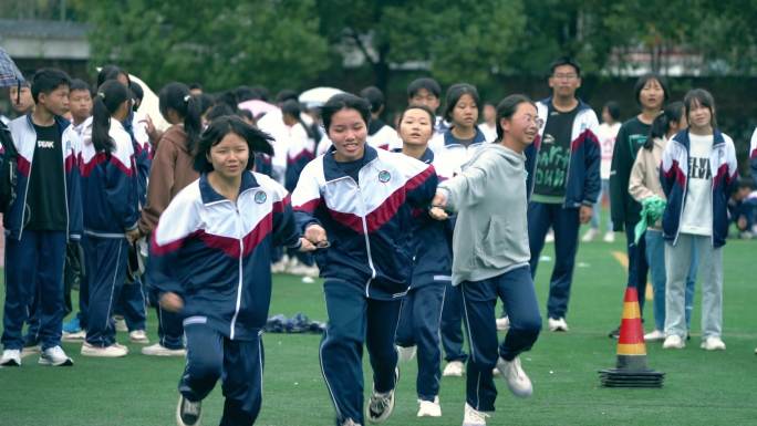 学生短跑赛跑接力赛升格素材