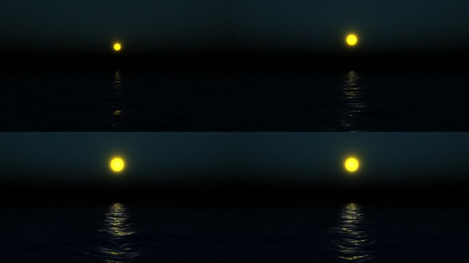 黑夜大海 海上升明月