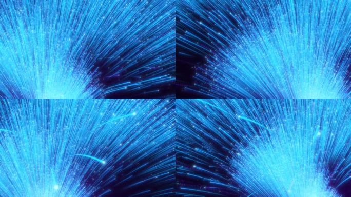宽屏蓝色粒子光线流动视频素材