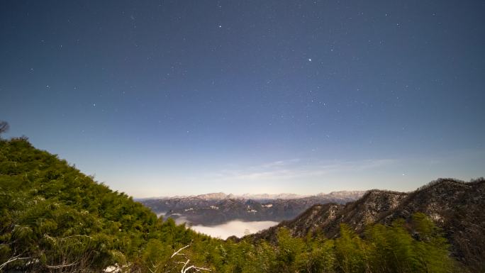 4K夜晚雪山银河拍摄