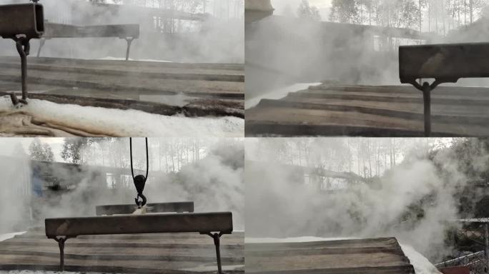 水蒸汽药材蒸煮锅炉水蒸气蒸煮蒸气烟雾弥漫