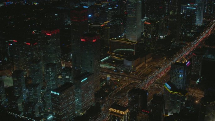 北京CBD夜景央视大楼