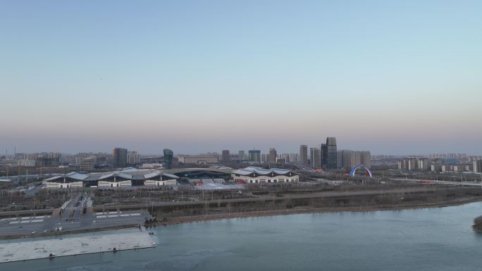 正定新区夕阳 滹沱河