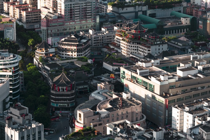 深圳东门老街建筑光影延时