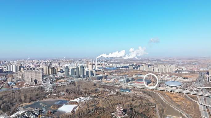 航拍四平市全景