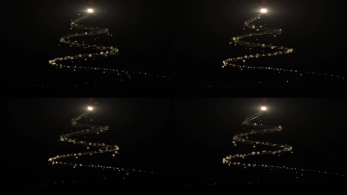 圣诞金色粒子元素圣诞树