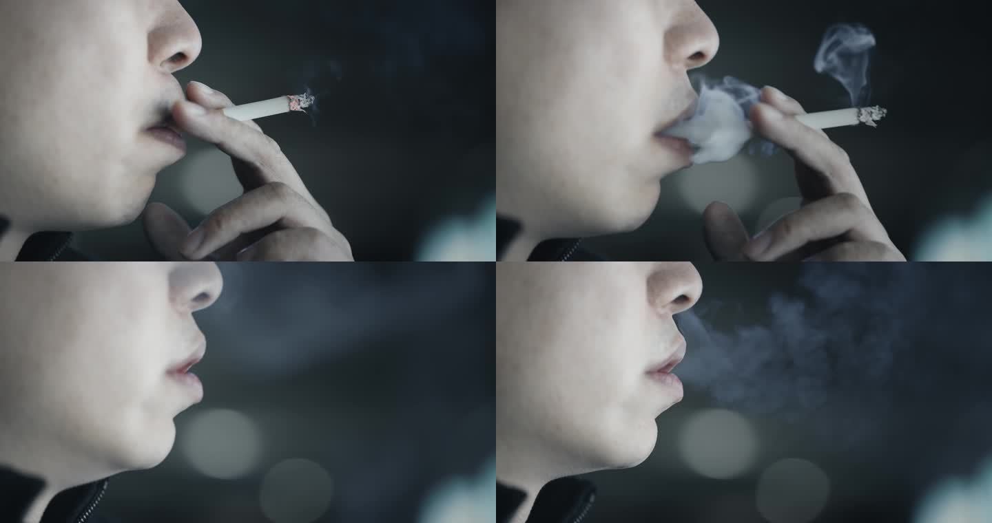 【正版素材】室内忧伤寂寞抽烟