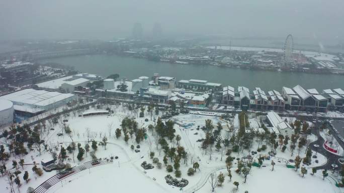 雪景-1912小镇全景高铁站