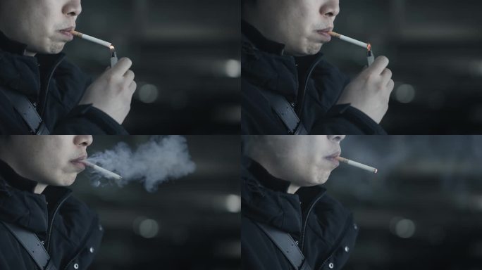 【正版素材】室内忧伤寂寞抽烟