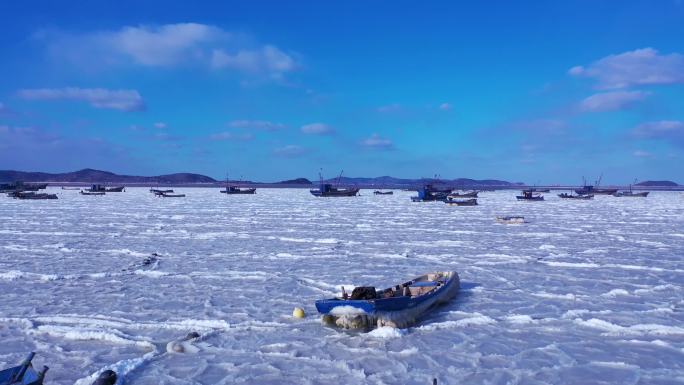 长岛的海结冰了