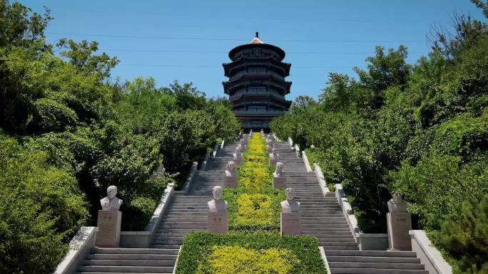 平阴黄河楼 建筑 雕塑 风景