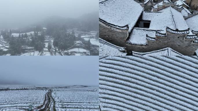 乡村冬日雪景