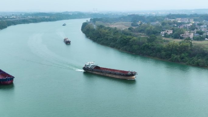 4K航拍桂平郁江风光