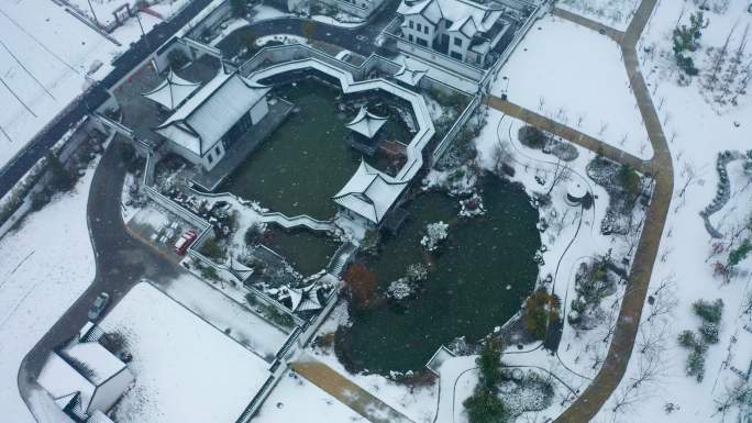 雪景-芒稻田园