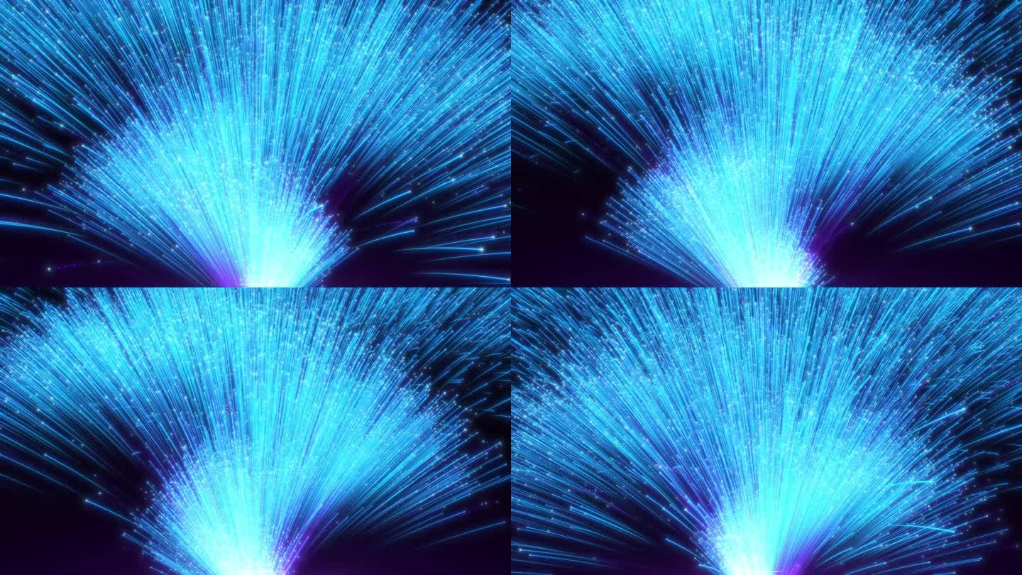 蓝色粒子光线流动背景视频素材